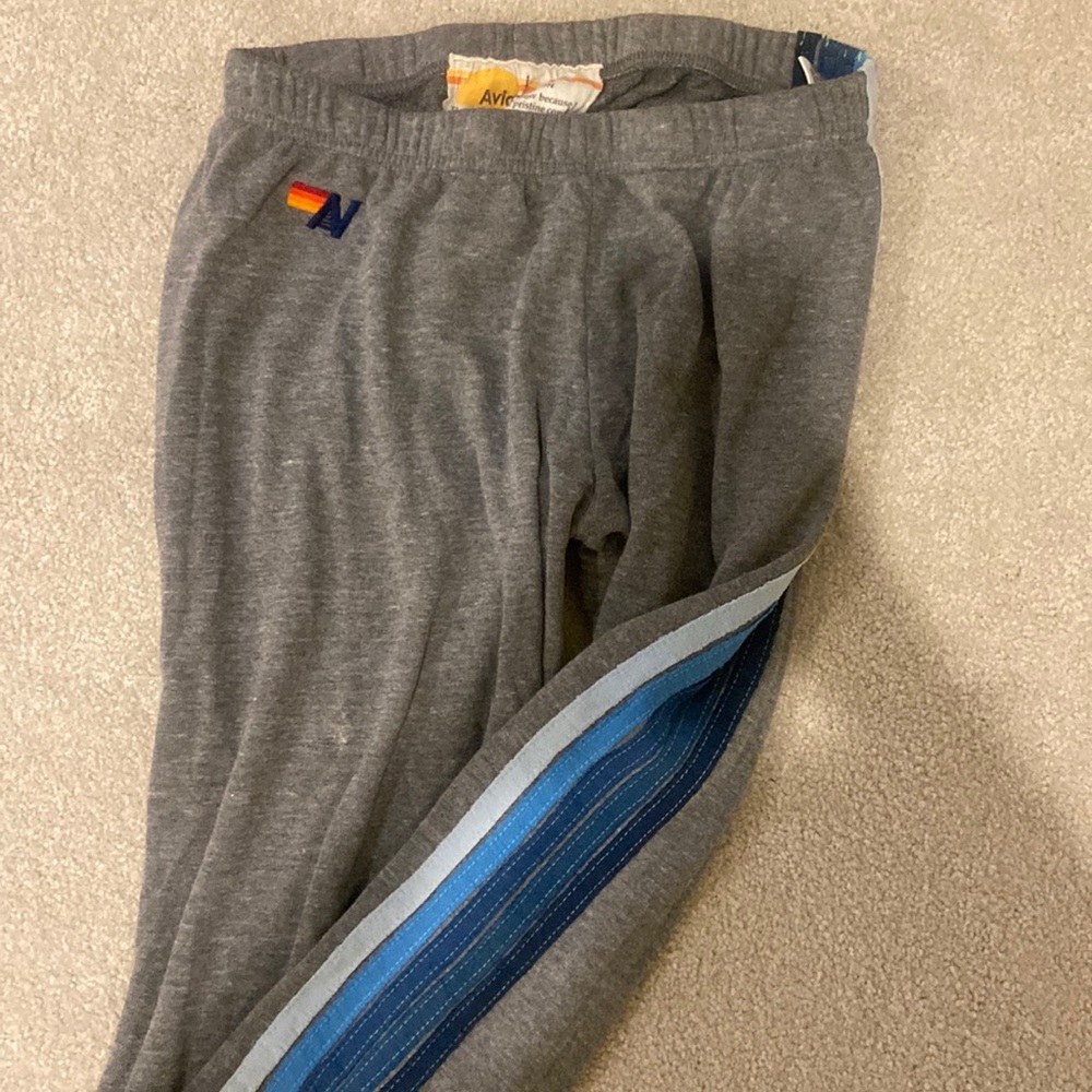 Aviator Nation size L blue strip sweatpants